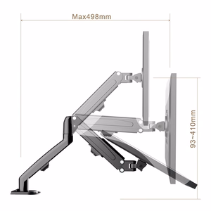 Maclean MC-860N monitora kronšteins ar gāzes atsperi, 13"–27", 8 kg, melns