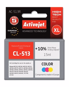 Activejet AC-513R – trīskrāsu tintes kasetne, aizstāj Canon CL-513, 15 ml, Premium
