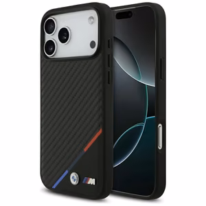 BMW M Carbon Tricolor Line MagSafe Case for iPhone 17 Pro Max - Black