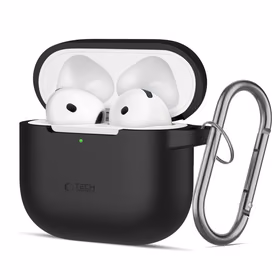 Tech-Protect silikona apvalks ar āķi AirPods 4 - melns
