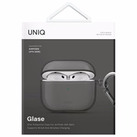 Uniq Glase apvalks AirPods 4 - daļēji caurspīdīgs