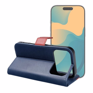 Flip case for iPhone 17 PRO MAX / 18 PRO MAX Split Book navy and red
