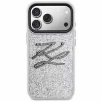 Karl Lagerfeld IML Glitter KL Diamond Logo maciņš for iPhone 17 Pro - sudraba