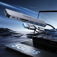 Orico YSA2-U3 USB-A/USB-C Hub dokstacija 1x USB-A 3.0 + 6x USB-A 2.0 - pelēka