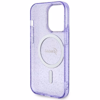 Guess GUHMP14XHCMCGU iPhone 14 Pro Max 6.7" violets cietais apvalks Glitter Gold Magnētiskais