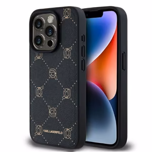 Karl Lagerfeld Magnētiskais Karl Head iPhone 15 Pro viedtālruņa apvalks - melns