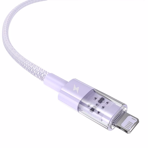 Baseus Gem USB-A uz Lightning 2.4A ātras uzlādes kabelis 1 m, violets