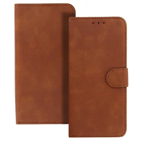 COMMON universāls grāmatas tipa viedtālruņa apvalks (IZMĒRS S) Iphone 12/13/Samsung S6/A5 2016/Xcover 4/S22/Huawei P8 2017, brūns