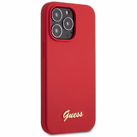 Viedtālruņa apvalks Guess GUHCP13XLSLMGRE iPhone 13 Pro Max 6.7" sarkana/bordo cietais apvalks Silikona Vintage Zelta Logotips