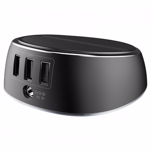 Bezvadu lādētājs Baseus Star 2in1 melns 10W (ātrā uzlāde) + 3 USB porti
