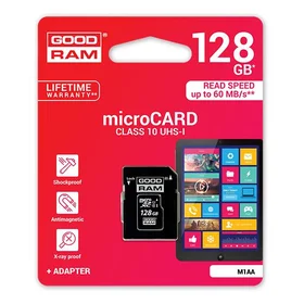 Atmiņas karte Goodram microSD 128Gb (10. klase) + SD adapteris