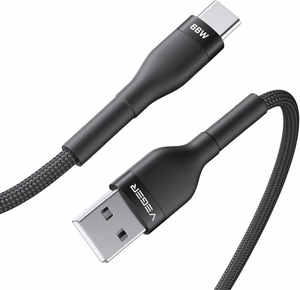 Kabelis USB A uz Type C VEGER PD 11V 6A 66W AC04 1,2 m melns