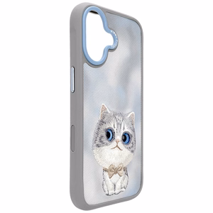 Nimmy Big Eyed Pet 2.0 kaķa viedtālruņa apvalks iPhone 17 - pelēks