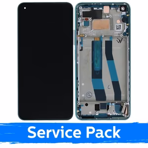 LCD displejs saderīgs ar Xiaomi Mi 11 Lite 4G (Lite 5G / Lite 5G NE) ar rāmi / Mint Green / (Service Pack)