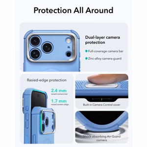 ESR Cyber Tough Kickstand MagSafe maciņš, paredzēts iPhone 18 Pro Max / 17 Pro Max, gaiši zils
