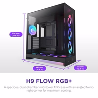 NZXT H9 Flow RGB+ 2025 datora korpuss melns