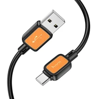 Kabelis USB A uz USB C Hoco 3A 1 m X108 melns