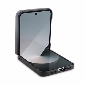 Guess Ādas 4G Metāla Logotips Viedtālruņa apvalks Samsung Galaxy Z Flip 6 - Brūna