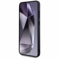 Guess Ādas 4G Krāsains Gredzens Klasiskais Logotips Magnētiskais Viedtālruņa apvalks Samsung Galaxy S25 Plus melna