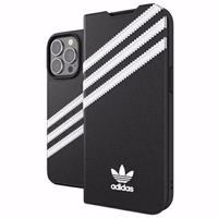 Adidas OR grāmatiņas tipa viedtālruņa apvalks PU iPhone 13 Pro / iPhone 13 – melns un balts