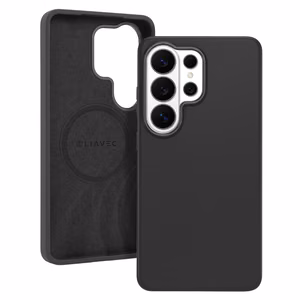 Liavec Silky maciņš ar metāla kameras rāmi priekš Samsung Galaxy S26 Ultra melns