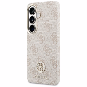 Guess maciņš 4G Rhinestone Round Logo MagSafe priekš Samsung Galaxy S26 Plus rozā