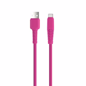 Komplektēšanas kabelis USB - USB-C 1,5 m 2A KSA-C-1.526 rozā krāsā