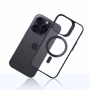 3mk Satin Armor MagCase ar MagSafe iPhone 15 Pro Max - caurspīdīgs ar melnu rāmi