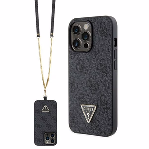 Guess GUHCP13LP4TDSCPK чехол для iPhone 13 Pro / 13 - чёрный Crossbody 4G Metal Logo