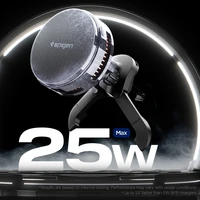 Spigen Essential EV25MFAQ Magnetic MagSafe auto gaisa atveru turetajs - Melns