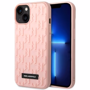 Karl Lagerfeld 3D Monogram viedtālruņa apvalks iPhone 14 Plus - rozā