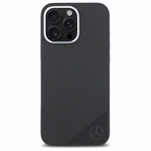 Mercedes MEHMP16L23SUGDK iPhone 16 Pro 6.3" black/black hardcase Silicone Tonal Logo Wood Pattern MagSafe