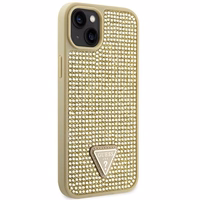 GUESS apvalks IPHONE 13 / 14 / 15 GUHCP14SHDGTPD (Rhinestone trīsstūris) zelta