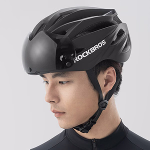 Rockbros velosipēda ķivere ar vizieri un noņemamām UV aizsargbrillēm, unisex - melna/brūna