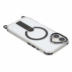 Hurtel maciņš ar statīvu, 30 cm rokas un 120 cm pleca siksnu, saderīgs ar MagSafe modelim iPhone 17 – melns