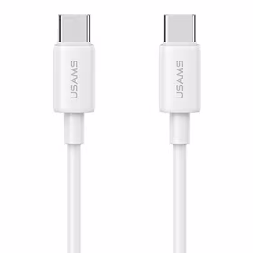 USAMS Kabelis USB-C na USB-C 60W 1m Fast Charging YD Series balts SJ711USB02 (US-SJ711)