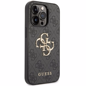 Guess GUHCP15L4GMGGR iPhone 15 Pro 6.1" pelēks/pelēks cietais apvalks 4G Liels Metāla Logotips