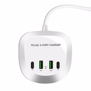 Ceļojumu lādētājs T3P+ - 2xType C + 2xUSB - QC + PD 40W balts