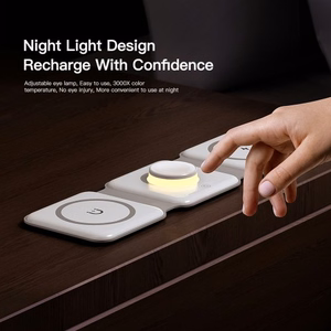 Bezvadu lādētājs Essager Nuo 3in1 balts 15W (iPhone / Apple Watch / Airpods / nakts lampa)