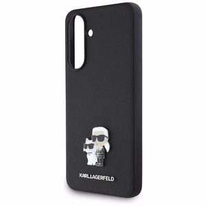 Karl Lagerfeld Saffiano Case w/ K&C Metal Logo for Samsung Galaxy A56 - Black