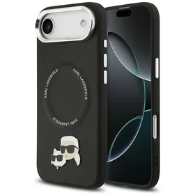 KARL LAGERFELD viedtālruņa apvalks IPHONE 17 Air, ar magnētisko MagSafe, (KLHMP17MPSMLRKCK, PU K&C PINS) melns