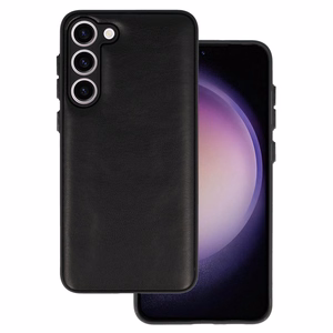 Ādas 3D viedtālruņa apvalks Samsung Galaxy S23 Plus dizains 1 melns