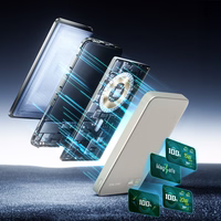 Blavec Portatīvais lādētājs 5000mAh BJ-04 Īpaši Plāns 7,8mm - Type C - 22,5W magnētiskā Magsafe 3 in 1 (PBBJ04-MC5GD) zelta stikls