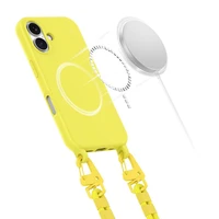 Tech-Protect MagNecklace MagSafe viedtālruņa apvalks ar kaklajuostu iPhone 16 - dzeltenais (m)