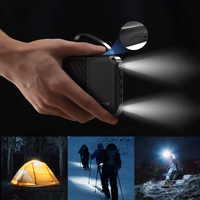 Dudao K11 10000mAh portatīvais lādētājs ar iebūvētiem kabeļiem - melna