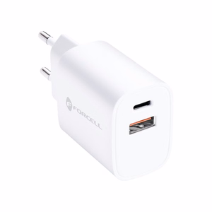 FORCELL F-ENERGY TFK-TC-35WPDAC ceļojuma lādētājs Type C + USB A PD QC4.0 3A 35W balts