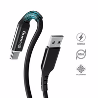 Crong Armor Link - 60W PD 3A USB-A to USB-C kabelis 150cm (melns)