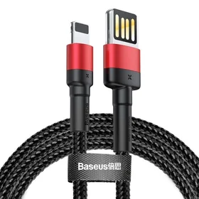 Baseus Cafule Divpusējs USB Lightning kabelis 2,4A 1m (melns+sarkans)