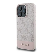 Guess 4G Bottom Stripe viedtālruņa apvalks iPhone 16 Pro - rozā