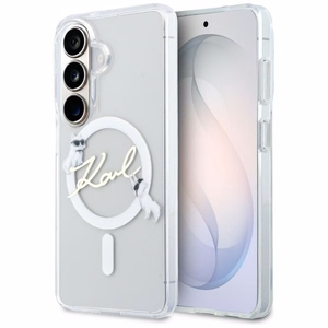 Karl Lagerfeld maciņš IML KC Script MagSafe priekš Samsung Galaxy S26 caurspīdīgs